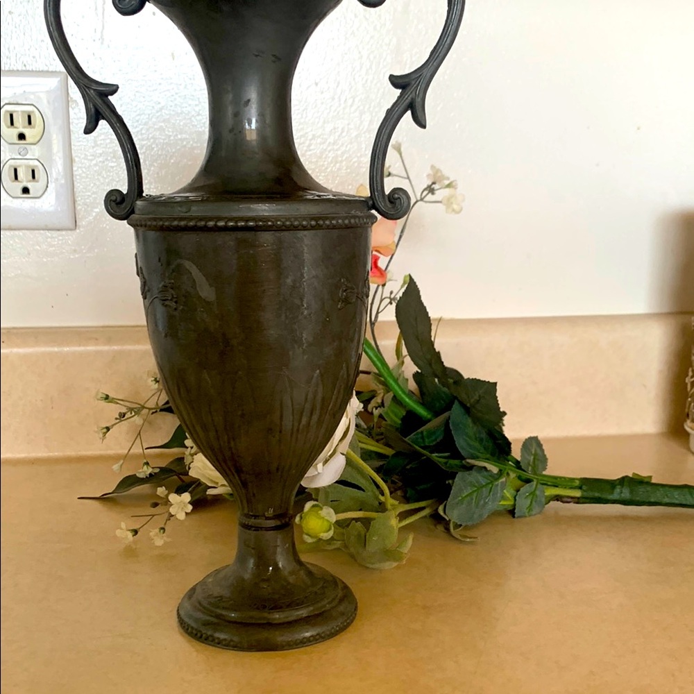 Vintage Elegant Black Metal Vase